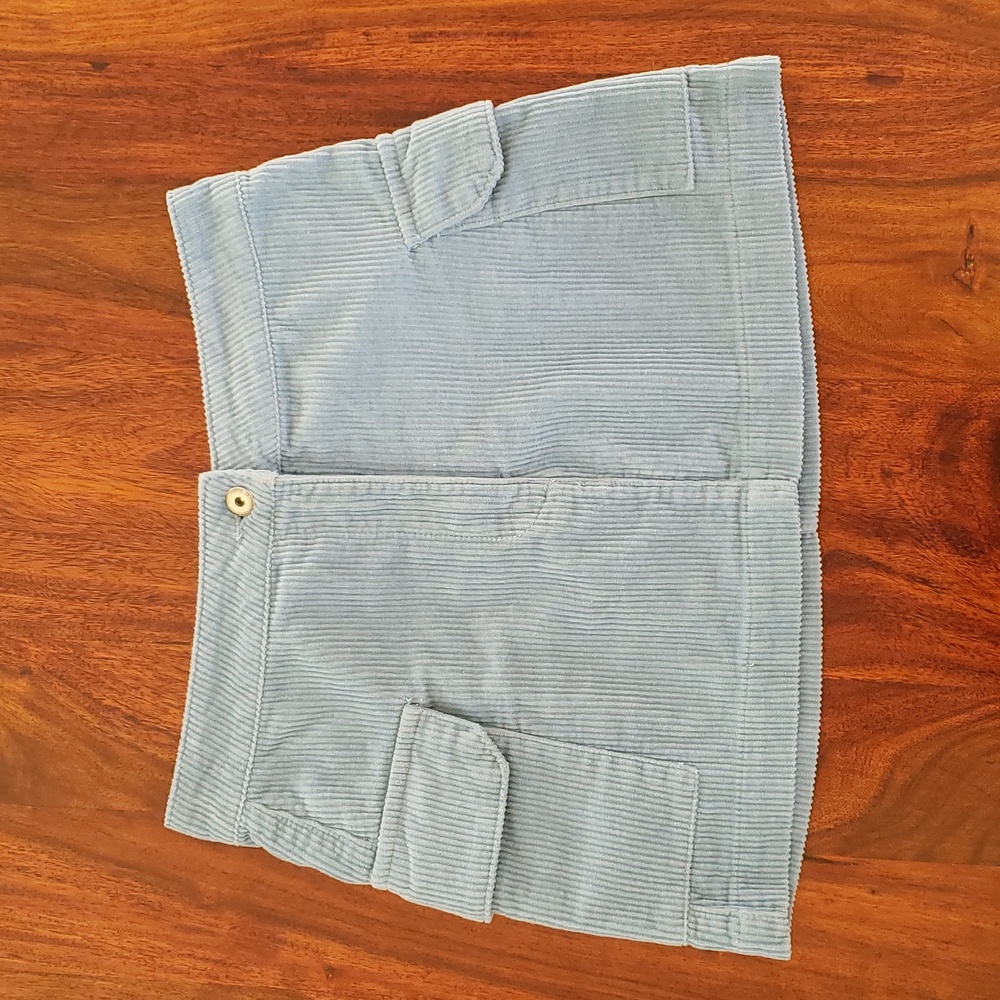 COTTON ON Sky Blue Corduroy Cargo Skirt • Utility Mini • 29” Waist • SIZE 4 - Picture 7 of 14